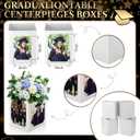 Spiareal 6 Pcs Graduation Box Centerpieces for Table 6/7 Inch Photo Frame Display Congrats Grad Party Favor Gift Picture Table Box Photo Props Frame for Graduation Decoration(White)