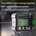 Digital Laser Angle Finder inclinometer, Protractor Tool, 490 High Accuracy, Large LED Display, Magnetic Base, USB Rechargeable, for Woodworking, Metalworking, Construction & DIY