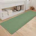 ZALL Beige Waffle Bath Mat,Super Absorbent Non Slip Bathroom Rug, Green 17x24inch,Machine Washable Ultra Soft Floor Mats (1724inch(Rectangular))