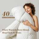 DWR Luxury Feather Down Fiber Comforter Oversized King Size, Ultra-Soft Cotton-Blend Fabric, 750 FP Medium Weight for All Season Hotel Style Fluffy Duvet Insert with Ties (120"x98", White)
