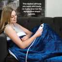 Medical king Heated Blanket, Machine Washable Extremely Soft & Comfortable Electric Blanket Throw Fast Heating with Hand Controller 10 Heating Settings & auto Shut-Off (Blue, 50 x 60)