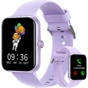 PTHTECHUS Smart Watch for Kids, 1.83" Fitness Tracker Smartwatch for young with Heart Rate/Sleep Monitor 37 Sports Modes Calorie Step Counter Phone Calls Siri Notifications for Andriod iPhone (Purple)