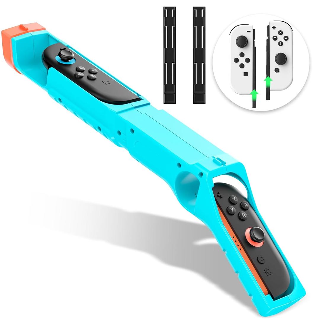 FANPL Game Gun for Nintendo Switch 2/1/OLED Joy Con, Joycon Controller Grip for Sniper Elite, Hunting Simulator, for Wolfenstein 2, for Splatoon, for Big Buck Hunter Arcade and Other Shooting Games