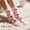 HONGTEYA Valentines Day GIfts Fuzzy Socks for Women Girls Cozy Soft Warm Winter Fluffy Slipper Socks Galentines Day Gifts (One Size, Red)