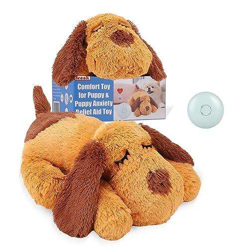 WEOK Heartbeat Puppy Toy, Comfort Cuddler Pillow, Dog Anxiety Relief Calming Aid,Heartbeat Stuffed Toy for Dogs,Puppy Heartbeat Toy Sleep Aid,Dog Heartbeat Toy for Pet
