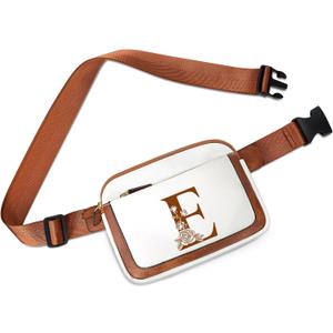 Valentines day Birthday Gifts for Women, Initial Fanny Pack Belt Bag Small Crossbody Bags, Personalized Gift for Mom Her Grandma,E