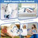 DDMY Shark Onesie Blanket Hoodie for Kid&Adult S Size, Soft Flannel Wearable Blanket for Kids, Funny Sleeping Bag Onesies Small suitable for 51 inches to 59 inches (130-150 cm) tall