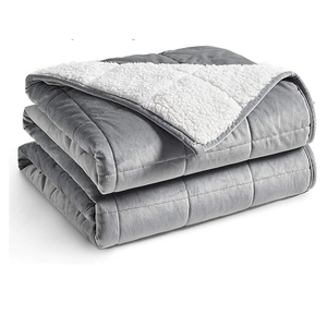 YnM Sherpa Weighted Blanket (Light Grey, 50''x60'' 10lbs) Ultra Fuzzy & Cosy Sherpa Weighted Blanket Throw, Cosy & Relaxing Blanket, Home Decor Piece …