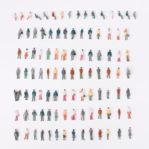 100PCS 1/100 Painted Figures Tiny People Model Painted Figures People Figure Layout Plastic