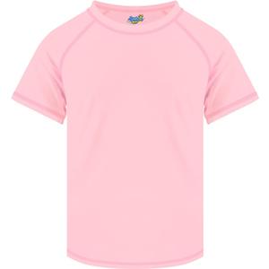 Boys Rash Guard Swim Shirt Short Sleeve Swimwear Toddler Kids Youth Rashguard Water Shirt UPF+ 50 Quick Dry Shirt (5-7Y, Light Pink)