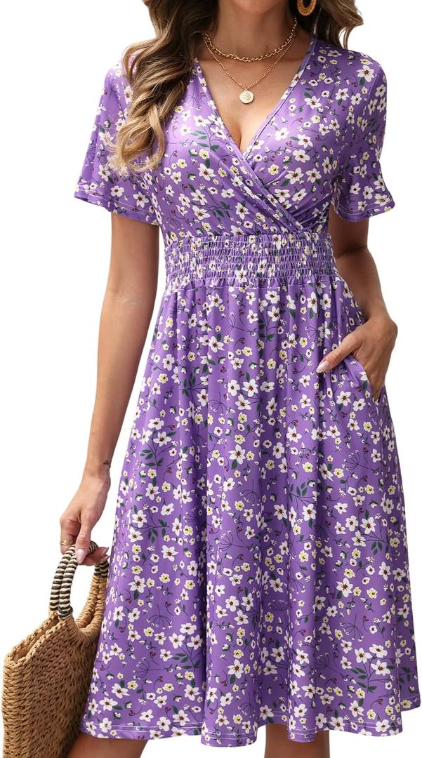 Casual Midi Summer Dresses for Women (M)