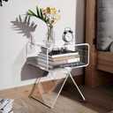 solaround Acrylic Nightstand Bedside Side Table, 39 x 30 x 45cm, Clear