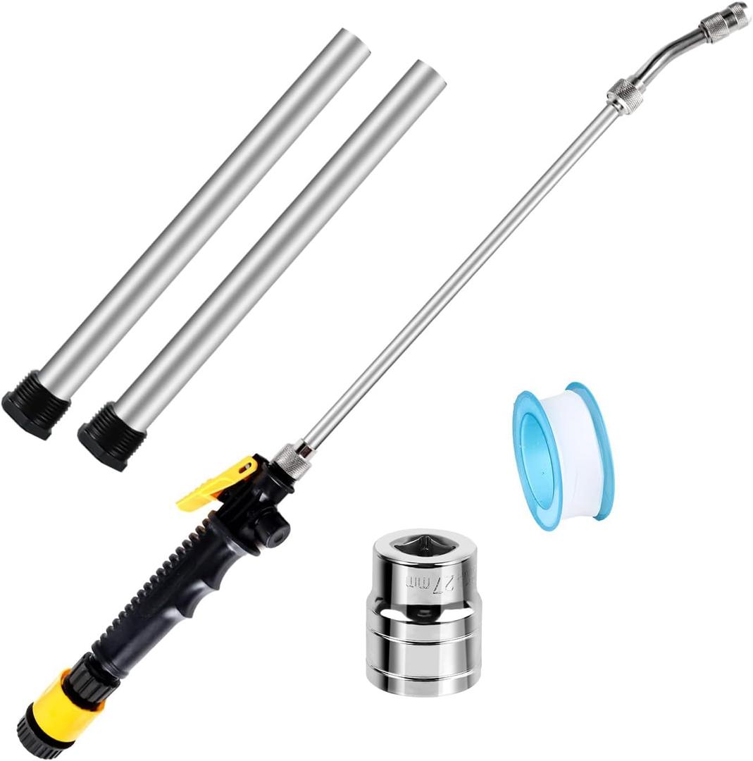 5 Pack RV Water Heater Anode Rod & Flush Wand Kit with Hex Wrench Socket Removal Tool, 9.25"L x 3/4" NPT Aluminum RV Hot Water Heater Anode Rod for Suburban, Mor-Flo, Extends RV Tank Life