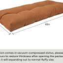 FUNHOME Outdoor Bench Cushion 48 x18 inch with Non-Slip Grips,Water Resistant Porch Swing Cushion,Bench Pillow Pads,Tufted Cushions for Patio Garden Furniture,48" Seat Cushions(Caramel Orange)