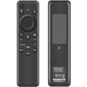 Rechargeable Voice Remote for Samsung Smart TVs, Replacement for 20192026 Samsung TV Remote Control with Solar Charging and Voice Search (Black)