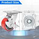Nefish 4 Inch Industrial Casters Set of 4, Heavy Duty Casters with Brake 3200 Lbs, No Noise Polyurethane Wheel on Steel Hub, Swivel Plate Caster Wheels for Toolbox Workbench (4 Swivel & Brakes)