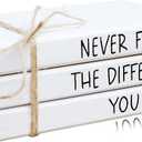 RUKEJUNE Farmhouse Wooden Office Desk Decor - Cute Decorative Books for Shelf Decoration - Inspirational Gifts for Women Men - Never Forget The Difference You Make Sign