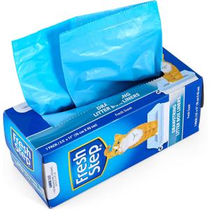 Fresh Step Drawstring Cat Litter Box Liners, Scented Heavy Duty Kitty Litter Bags for Large Oval or Rectangle Pans, Helps Contain Odor and Mess, Easy Lift Out Cleanup, 30 x 17 in, 7 Count