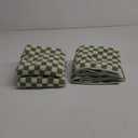 Green Hand Towels for Bathroom Set of 4 - Cute Checkered Bathroom Towels for Kitchen Decor, Lightweight for Bath Face Body