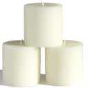 CANDWAX 3x3 Pillar Candles Set of 3 - Rustic Unscented No Drip Ivory Candles for Home Decor, Weddings, Centerpieces