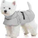 FUAMEY Dog Cold Weather Coats, Dog Winter Jackets for Small Dogs Warm Dogs Coat with Reflective Strips Waterproof Pet Snowsuit Thick Paded Pets Vest for Yorkshire Chihuahua Grey S