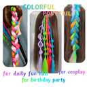 Colorful Hair Extensions for Braids Ponytail Extension 2 Packs, 20 inch Crazy Hair Day Accessories for Women, DIY Festival Wacky Rave Braids,Tinsel Mixed
