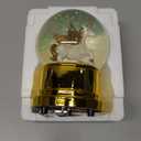 Elanze Designs Flying Unicorn 100MM Sturdy Wind Up Musical Glitter Water Snow Globe Figurine Decoration Plays Tune The Unicorn (Yellow)