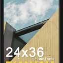 24x36 Poster Frame Black, with Plexiglass and Wall Mounting, 1 Pack