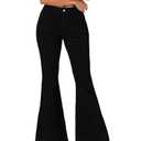 roswear Bell Bottom Jeans for Women High Waist Stretchy Flare Jeans Denim Trousers Pants Black Large