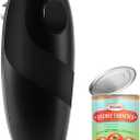 Battery Operated Electric Can Opener  Automatic, Hands-Free, Smooth Edge, One-Touch Jar Opener for All Can Shapes and Sizes, Portable and Safe Kitchen Gadget, Easy to Use for Seniors and Arthritis (Black)