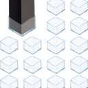 uxcell 16Pcs Chair Leg Floor Protectors, 1.5 x 1.5 Inch Clear Chair Leg Caps, Square Transparent Furniture Foot Covers Non-Slip Anti-Scratch for Floor, Hardwood, Tile Protection