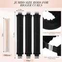 Heatless Curlers, Heatless Curls Overnight Set for Women, No Heat Hair Curlers to Sleep In, Jumbo Overnight Curls with Blowout Rods for Long Hair (Black, 3 Pack Curling Rod with 1 Scarf)