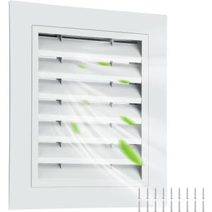 Gisafai 10" x 12" Gable Vent Aluminum Alloy Wall Vents Shed Attic Vent with Screen Return Air Grill with Screws for Exterior Door Wall Attic House Ventilation (White)