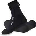 XUKER Neoprene Water Socks 3mm, Sand Proof Beach Volleyball Socks Diving Socks for Outdoor Water Sports (Small, Black 01-high Cut)