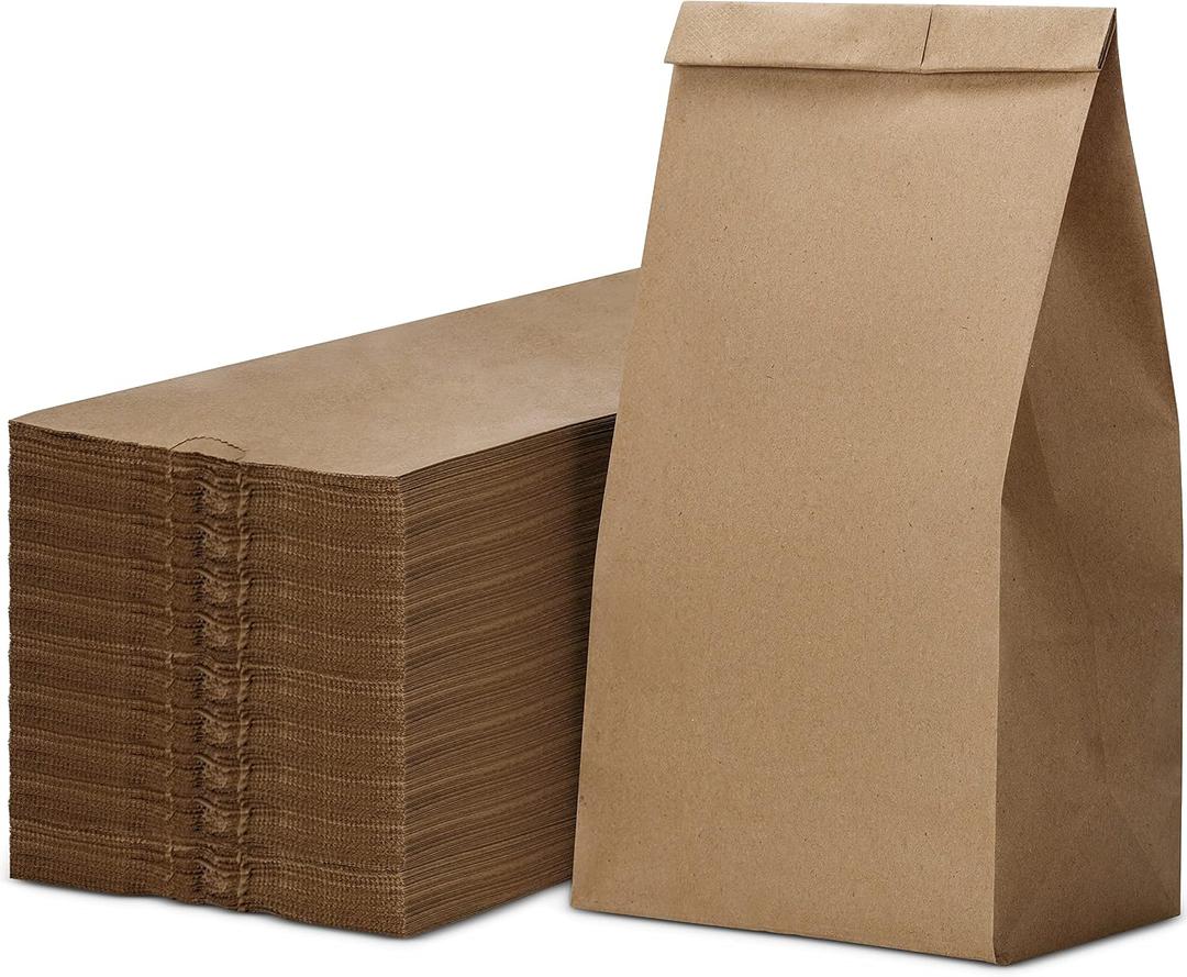 Culinware Kraft Paper Bags 10 Lb - Durable Brown Paper Bags for Snack, Lunch, Sandwich, Pastries, Popcorn, Grocery and Party Favor Bulk Paper Bags 6.5 x 4.15 x 13.3 In - 500 Count