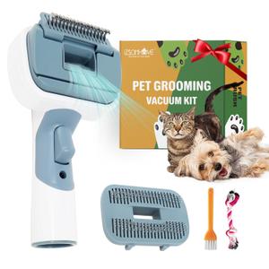 Dog Cat Brush for Shedding and Grooming,Two Replacement Heads,Massage the skin,Easy to Clean Comb for Long Short Haired Pets,use with Vacuum,Compatible with 32mm&35mm Universal Vacuum