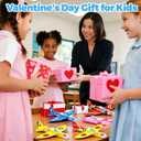 48 pcs Valentines Day Cards for Kids School with Foam Airplane Gliders Toys Boys Girls School Classroom Exchange Gifts Party Favors Bulk Treats Prizes Goodie Bag Stuffers