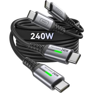 INIU USB C Cable 3ft, 2-Pack 240W Fast Charging Cord Type C, Braided USBC to USB-C Charger Cable for iPhone 17 16 15 Pro Max Samsung S25 S24 Ultra MacBook iPad Air Steam Deck Switch etc. INIU USB C Cable 3ft, 2-Pack 240W Fast Charging Cord Type C, Braided USBC to USB-C Charger Cable for iPhone 17 16 15 Pro Max Samsung S25 S24 Ultra MacBook iPad Air Steam Deck Switch etc.