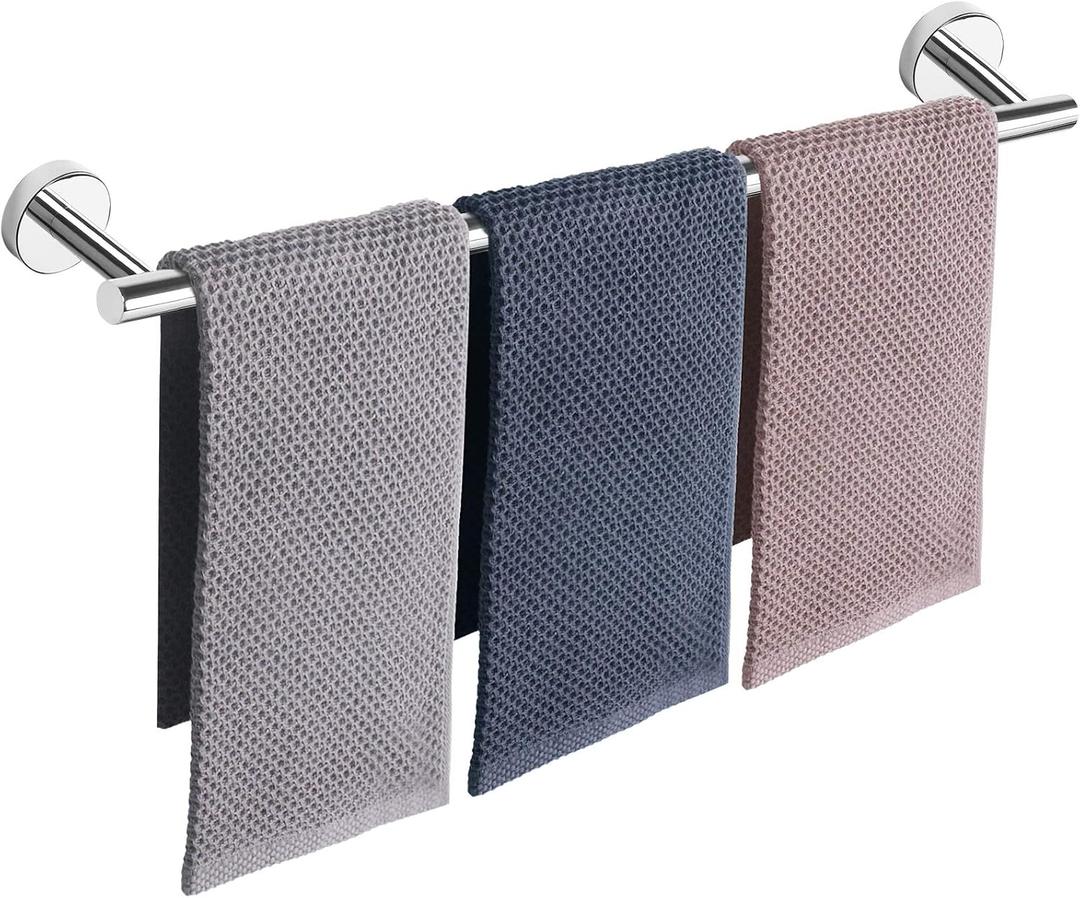 NearMoon Bath Towel Bar, Thicken Stainless Steel Shower Towel Rack Holder Wall Mounted for Bathroom, 33-lnch Overall Length-30-lnch Usable Hanging Space (1 Pack, Chrome Finish)
