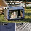 Gardner Pet Soft Collapsible Dog Crate - 36 Inch Portable Travel Dog Crate for Medium/Large Dogs Indoor & Outdoor, 3-Door Pet Crate with Durable Mesh Windows & Storage Bag, Blue