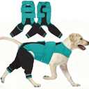 Yternal Recovery Suit for Dogs Soft Breathable Surgery Sleeve for ACL TPLO | Dog Surgery Suit Anti-Licking Wrap with Reflective Strips,Easy-to-Wear Post-Surgery Cover for Male & Female,Adjustable Fit, Large