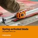 Fiskars Rotary Cutter and Ruler, Quilting Ruler, Rotary Cutter for Fabric, Built-In Measuring Grid & Spring-Action Blade, 24 x 6, Gray/Clear