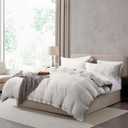 Hearth & Harbor Queen Duvet Cover Set - Queen Soft Prewashed Off White Duvet Cover, 3 Piece Set with Zipper Closure, 1 Duvet Cover 90x90 inches and 2 Pillow Shams