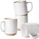 LE TAUCI Coffee Mugs 18 oz,Ceramic Mug Set, Coffee Cups for Latte, Hot Tea, Cappuccino, Mocha, Cocoa, Dishwasher Safe, Suit For Housewarming Wedding- 3.8 inch, Set of 4, Arctic White (Full 18 oz (Normal 17 oz))