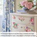 Floral Vintage Rub on Transfer for Furniture Large Flower UV DTF Transfer Sticker for Wood Glass Home Decor, Sping Pink Peony