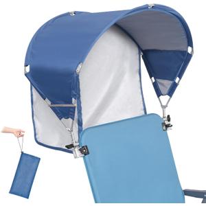 Universal Chair Umbrella Canopy, UPF 50+ Sun Shade with Adjustable Clamp, Fits Most Brands Beach, Camping, Lawn, Tanning, Zero Gravity, Lounge & Fishing Chairs, Patent Design (1 Pack, Navy)