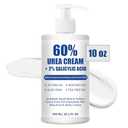 Urea Cream 60% plus 2% Salicylic Acid for Feet Maximum Strength - Lotion For Dry Cracked Feet Elbows Knees Heels Hands, Hydrates Foot Care for Softening and Moisturizing, Callus Remover 10.1oz