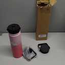 BJPKPK Insulated Water Bottles with Straw Lid, 22oz Cold & Hot Thermo, Stainless Steel Metal Water Bottle with 3 Lids, Reusable Thermo, Cups, Mugs for Daily Use-Cherry