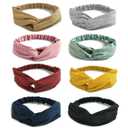 DRESHOW 8 Pack Headbands for Women Criss Cross Vintage Head Wrap Boho Headband Twisted Elastic Hair Accessories