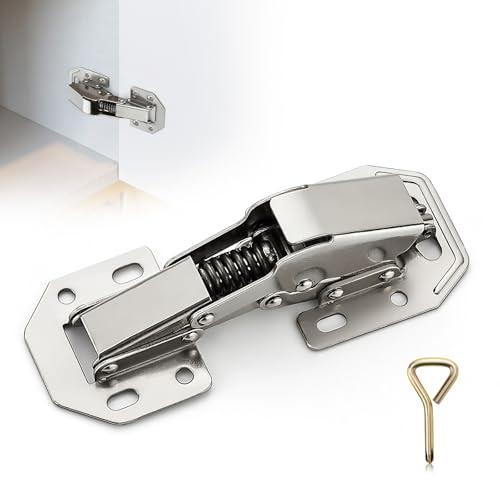 Ravinte 4 Pack Soft Close Hidden Hinges Surface Mount Kitchen Cabinet Hinges, No Pre-drilled Heavy Duty for Kitchen Cabinet Cupboard Door